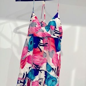 Multicolor Yumi Kim dress; vibrant, silk, XS.